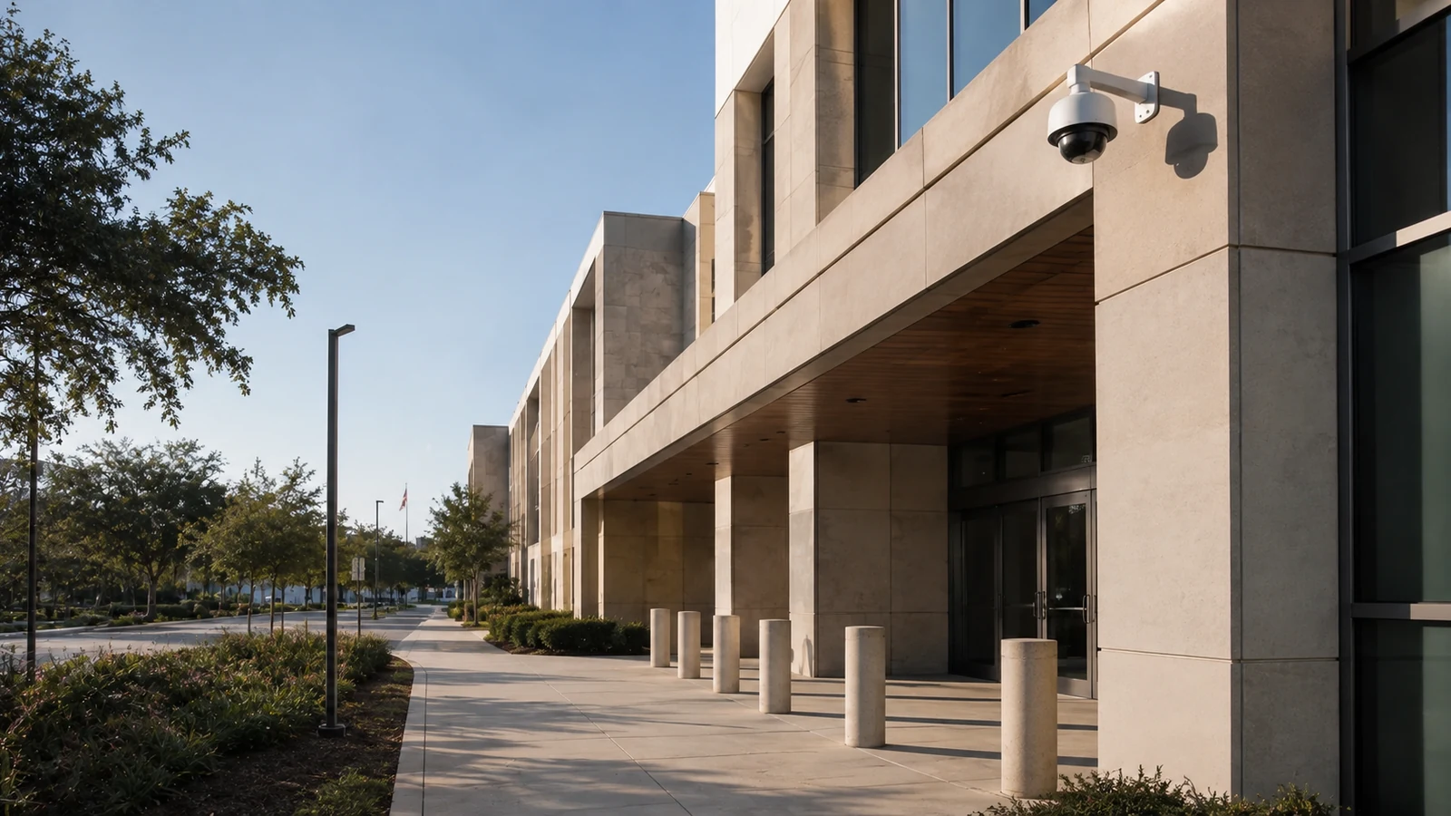 Finished public-service facility entrance
