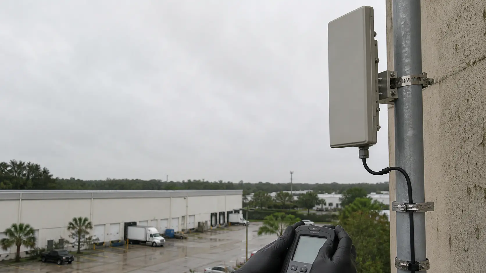 Supporting 2: Technician documenting confirm connectivity between detached site areas and municipality testing and handoff during project handoff